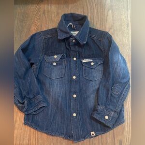 LUCKY BRAND Western Style Denim‎ Shirt w Pearl Snaps-Long Sleevesize 2t